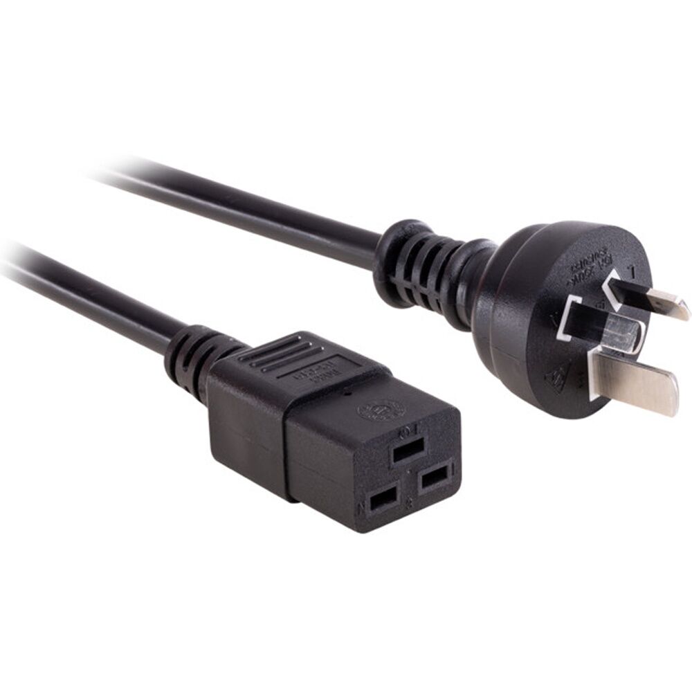 2PK Doss 2M 15Amp Iec-C19 Power Lead Rack Mount Cord 2m Cable Computer