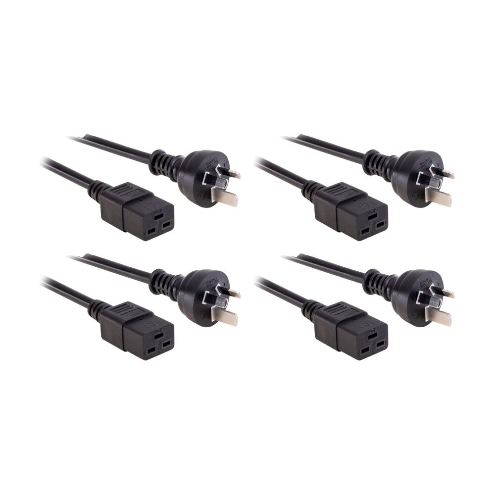 4PK Doss 2M 15Amp Iec-C19 Power Lead Rack Mount Cord Cable Computer
