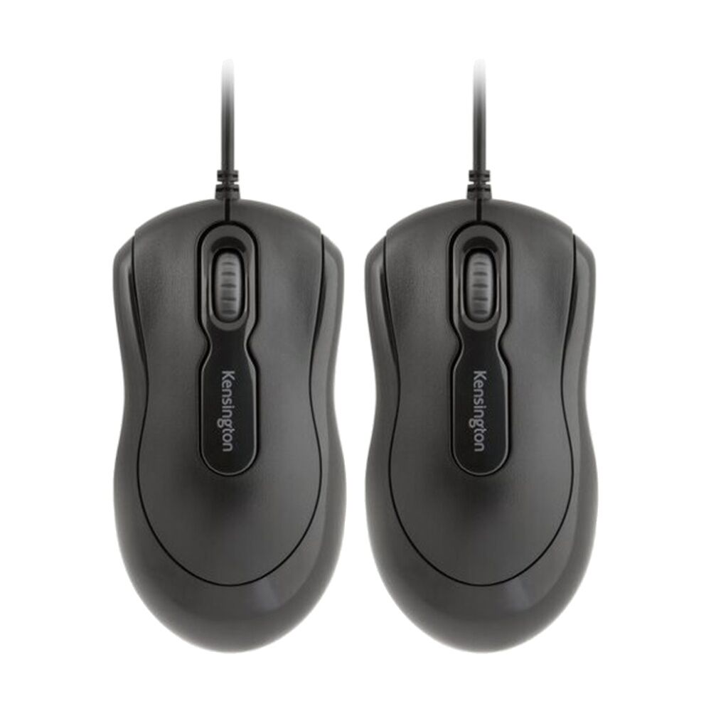 2x Kensington EQ Mouse-In-A-Box Wired Ergonomic USB Mouse Black