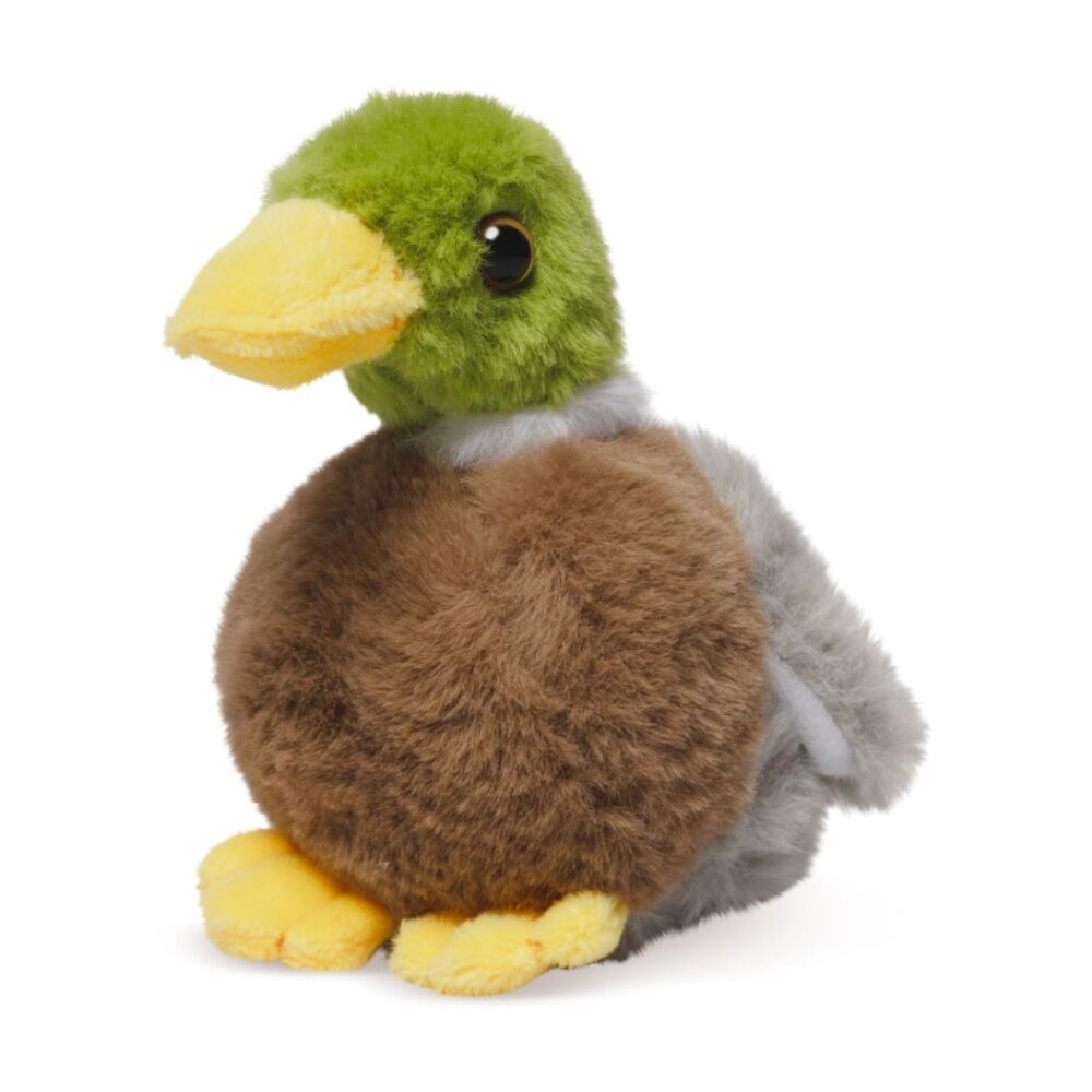 4x Living Nature Little Mallard Duck Soft Animal Kids Plush Toy Multicolour