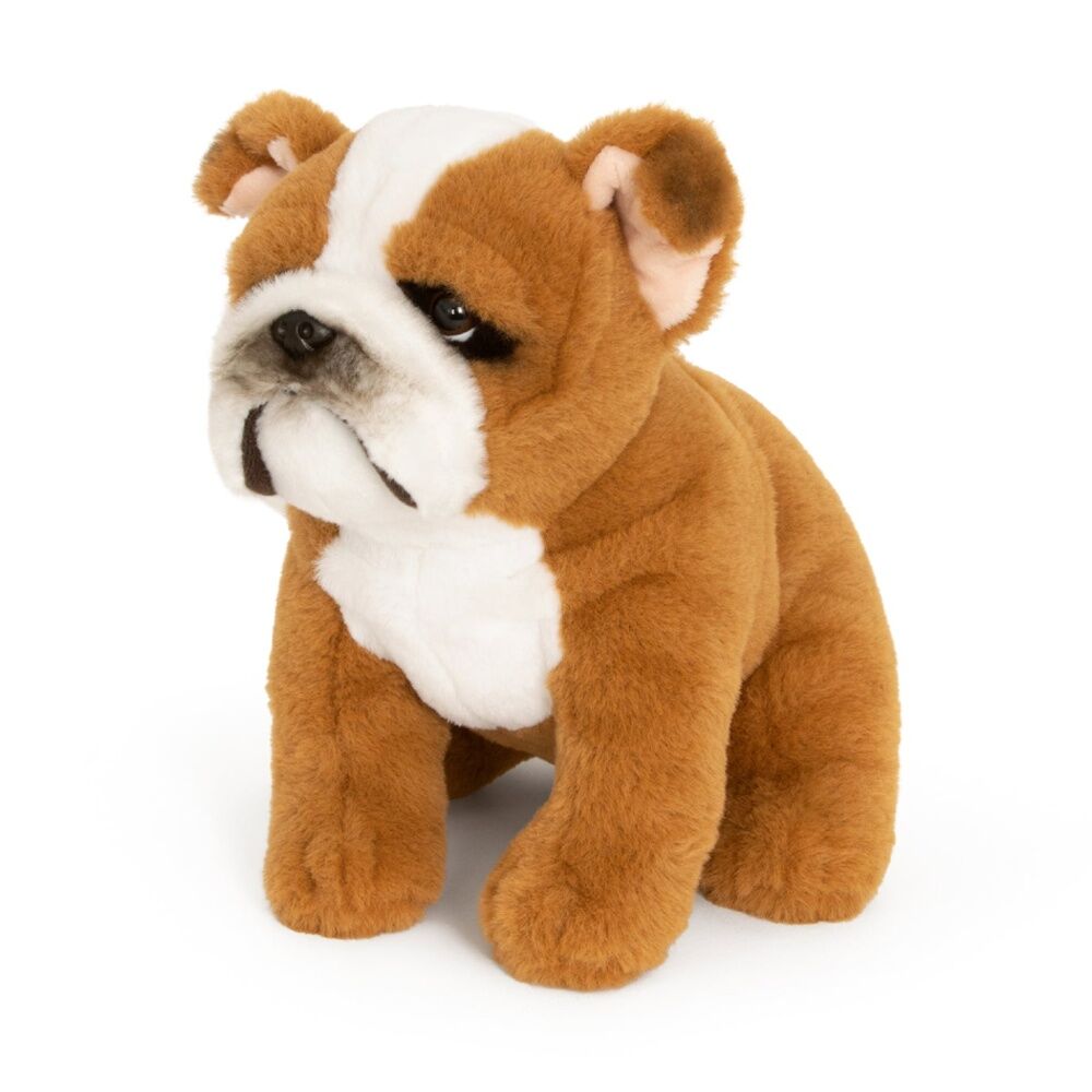 Keycraft English Bulldog Soft Animal Kids Plush Toy Brown/White