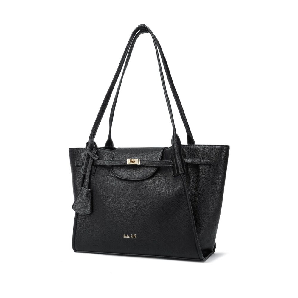 Kate Hill Women's Priya Pebbled Vegan Leather Shopper Tote Bag
