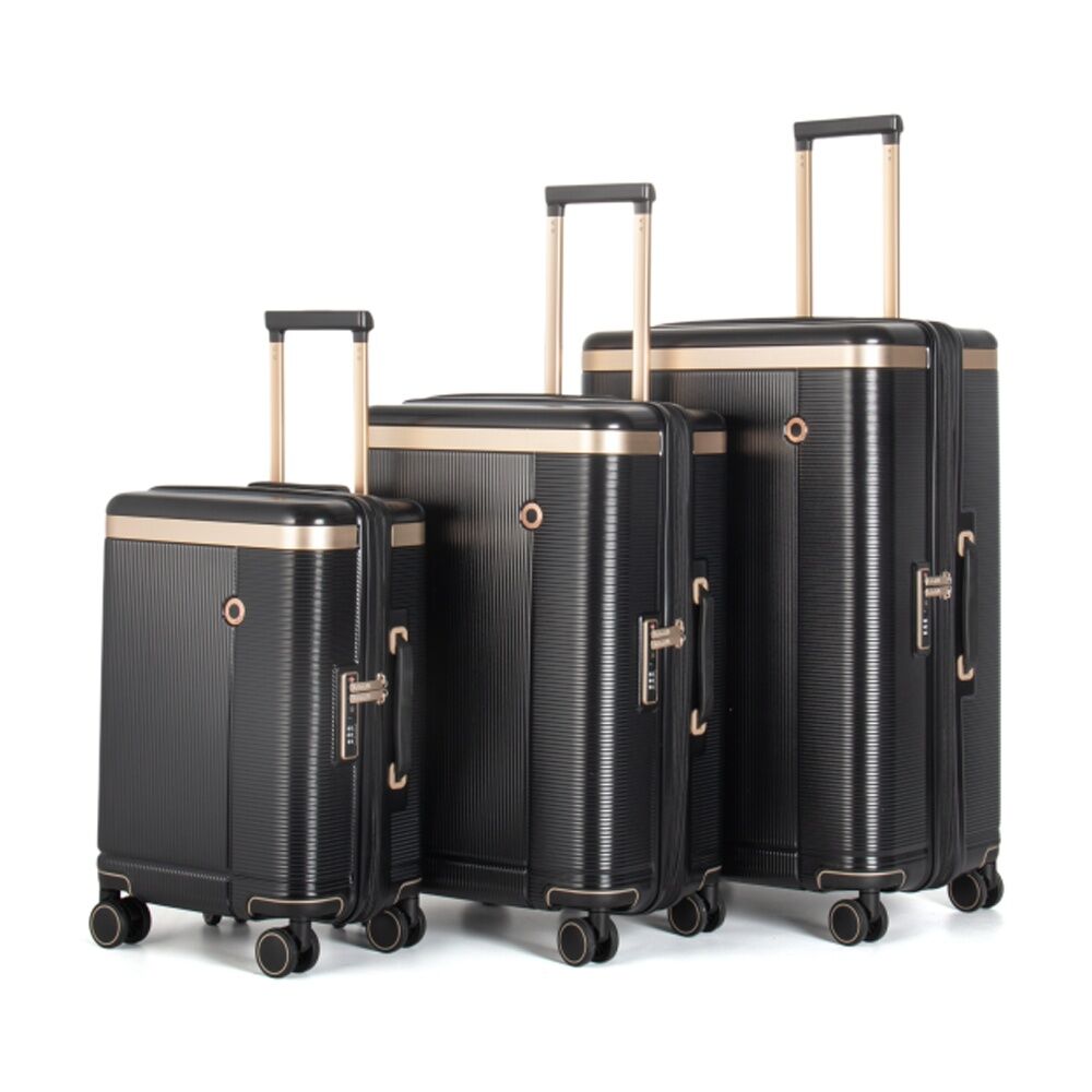 3pc Kate Hill Phoenix Luggage Set Hard Case TSA Lock Travel Black