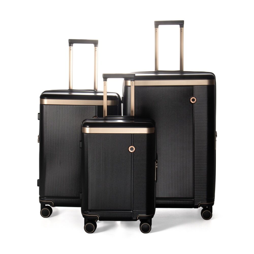 3pc Kate Hill Phoenix Luggage Set Hard Case TSA Lock Travel Black