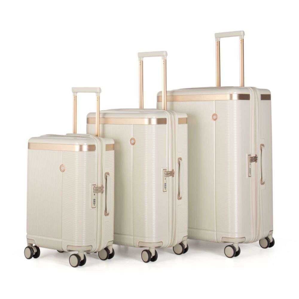 3pc Kate Hill Phoenix Set Luggage Hard Case TSA Lock Travel White 77cm