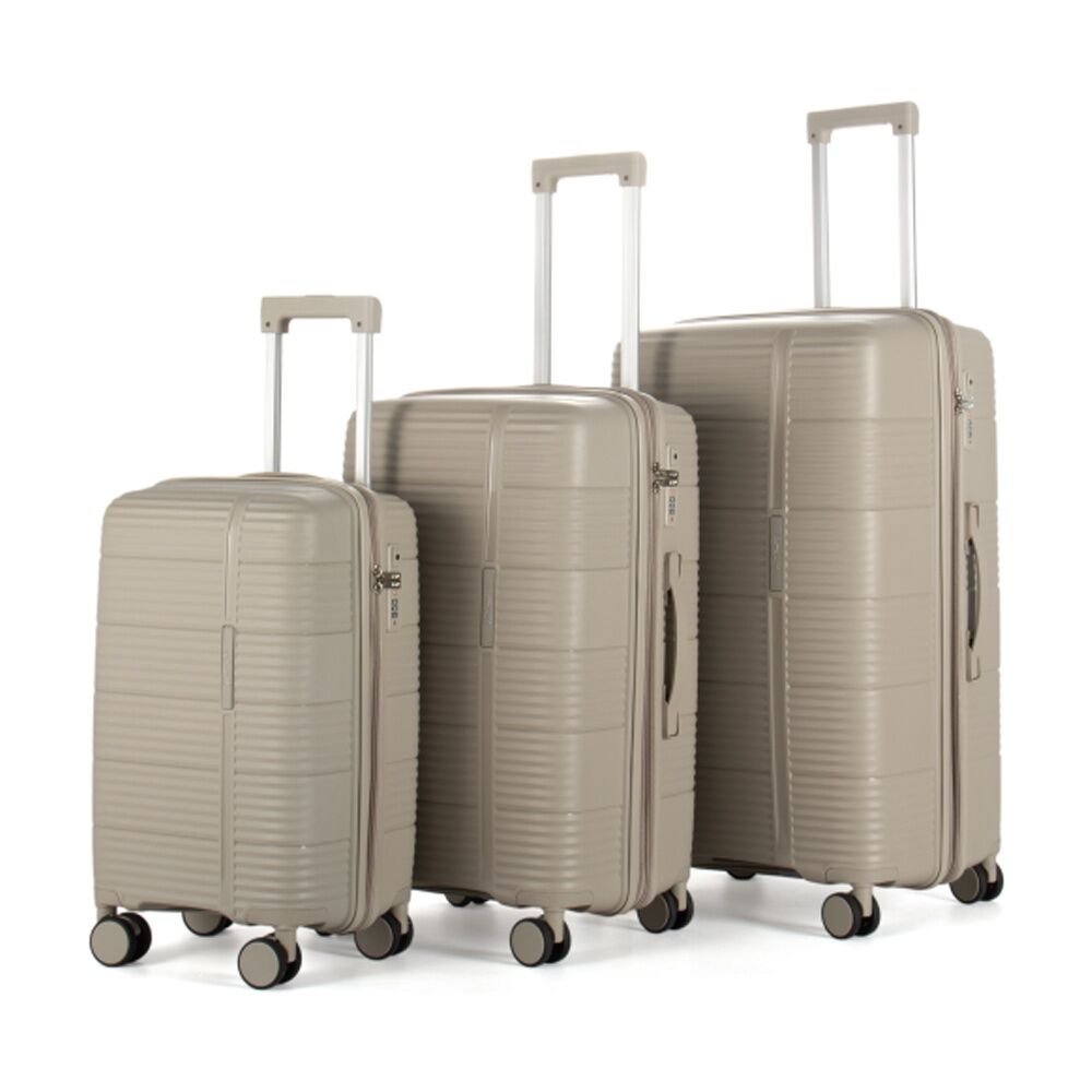 3pc Kate Hill Berkeley Luggage Set Hard Case TSA Lock Travel Beige