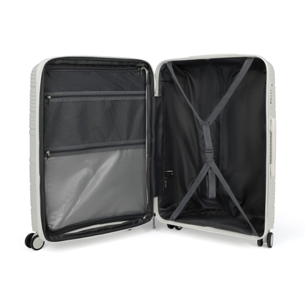 Kate Hill Aspen Medium Luggage Travel Suitcase Lightweight White 64.5x43x27cm