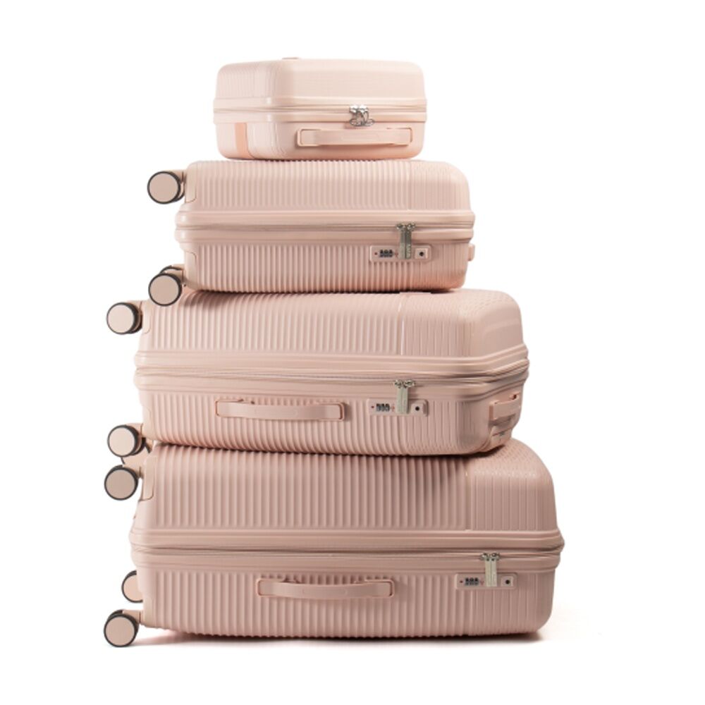4pc Kate Hill Brooklyn Hard Case Luggage Set TSA Lock Travel Pink