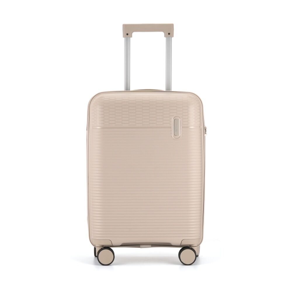 Kate Hill Brooklyn Small Hard Case Luggage TSA Travel Beige 44L