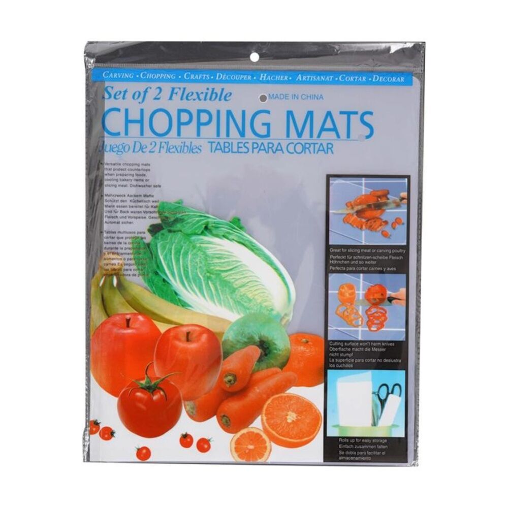 6x 2pc Braz Flexible Easy Clean Chopping Mats W/ Hanging Hole Transparent
