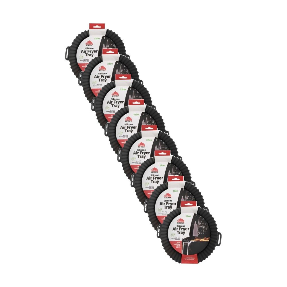 8PK Braz Round Silicone Non-Stick Heat Resistant Air Fryer Liner 22cm