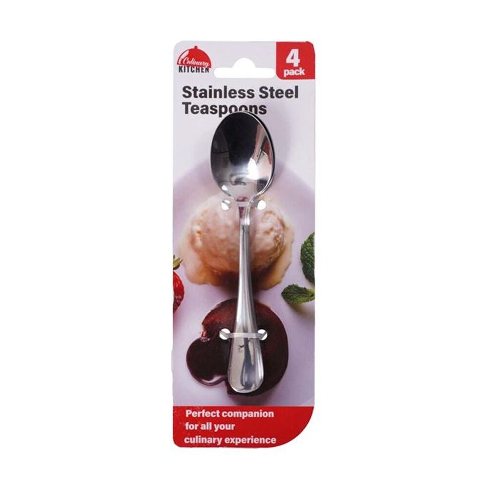 4x 4pc Braz Stainless Steel Deluxe Teaspoons Set Kitchen Cutlery 20cm Silver