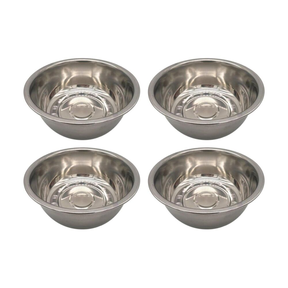 4PK Braz Stainless Steel Kitchen Prep Mixing Bowl Serving Serveware 38cm Silver