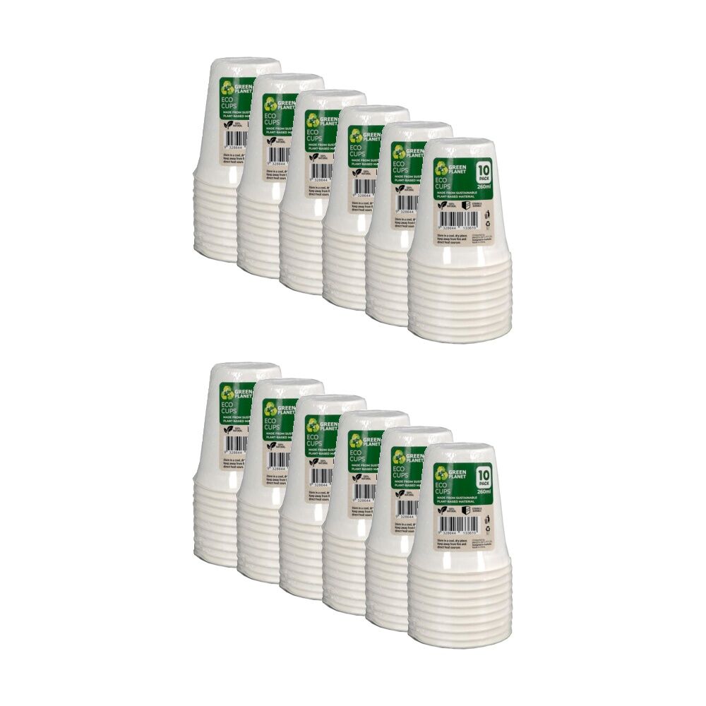 12x 10pc Braz Earth Friendly Disposable Cups Tableware Serveware 260ml