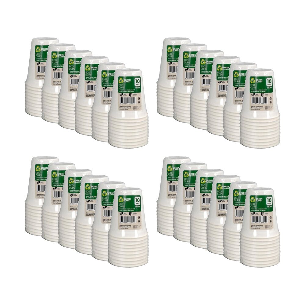 24x 10pc Braz Earth Friendly Disposable Cups Tableware Serveware 260ml