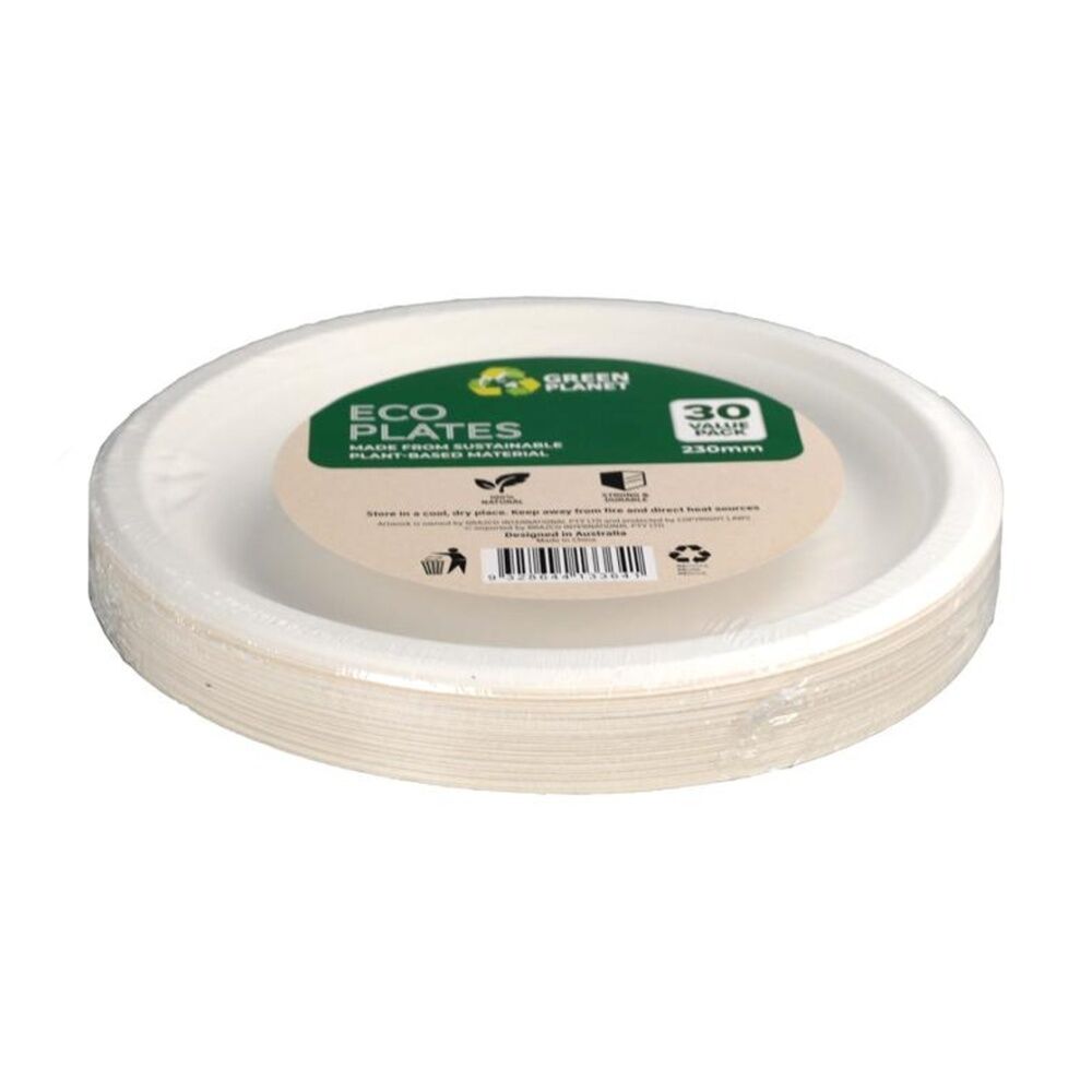 8x 30pc Braz Earth Friendly Disposable Round Plates Tableware Serveware 23cm
