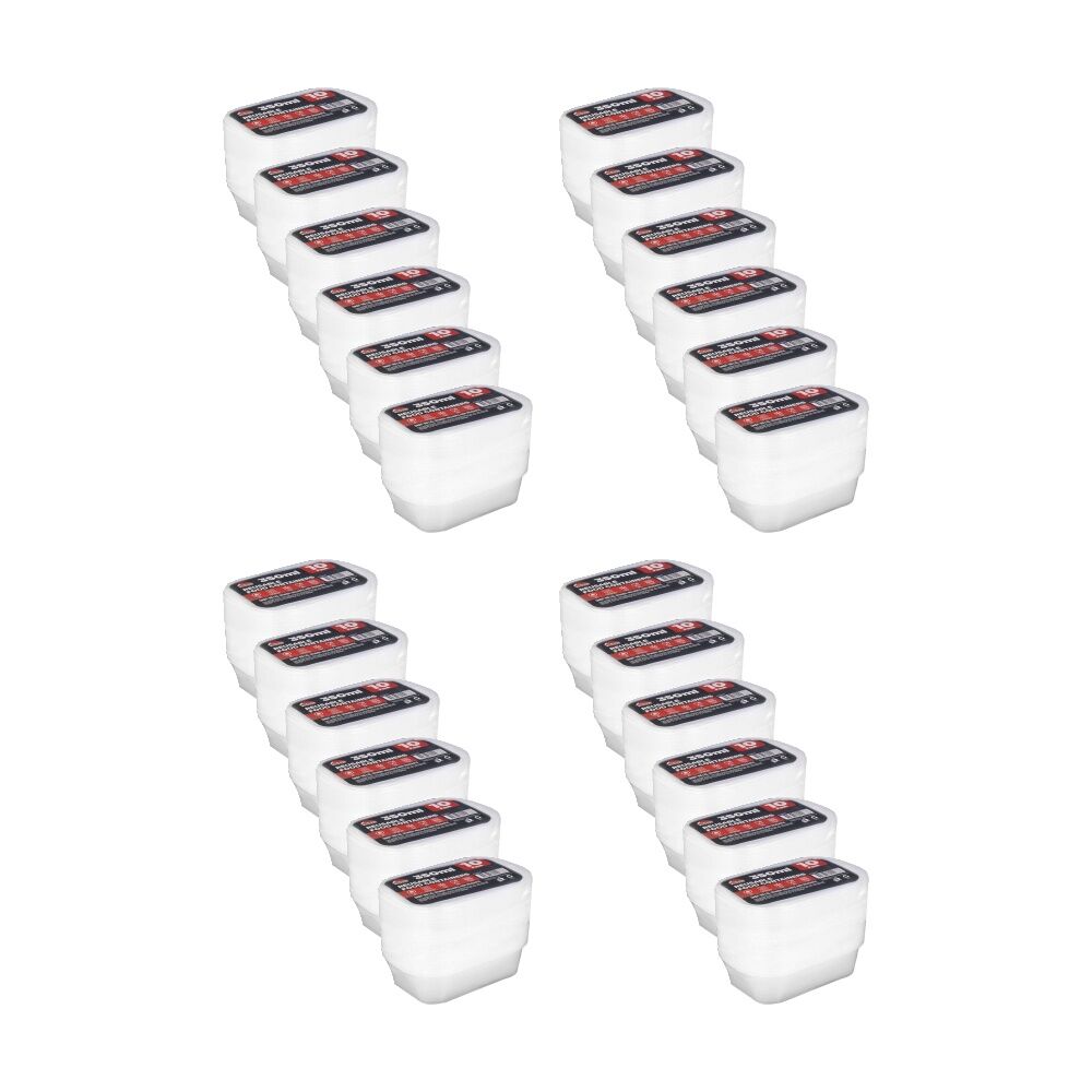 24x 10pc Braz Reusable Rectangular Food Storage Containers W/ Lids 350ml Clear
