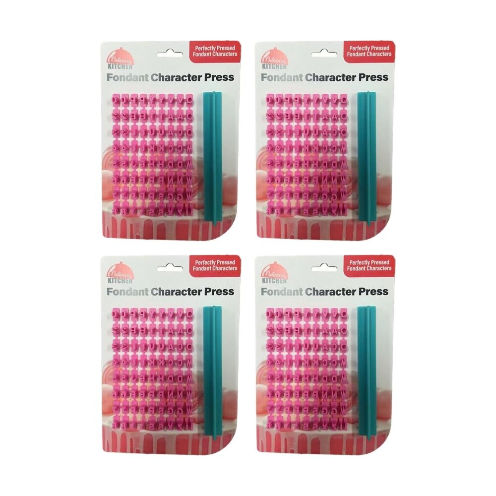4PK Braz Fondant Lettering Press Cake Decorating Letter & Number Stamp Set Tool