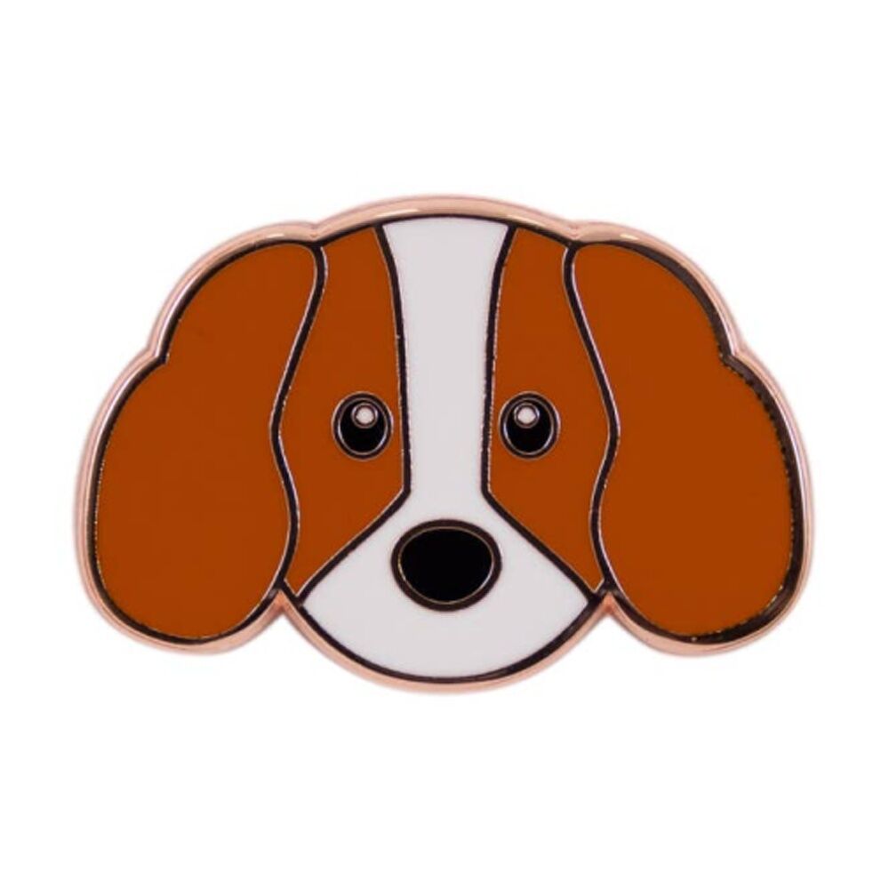 4PK Splosh Cavalier Keepsake Pin Enamel Rose Gold Brown White 3x1x2.5cm