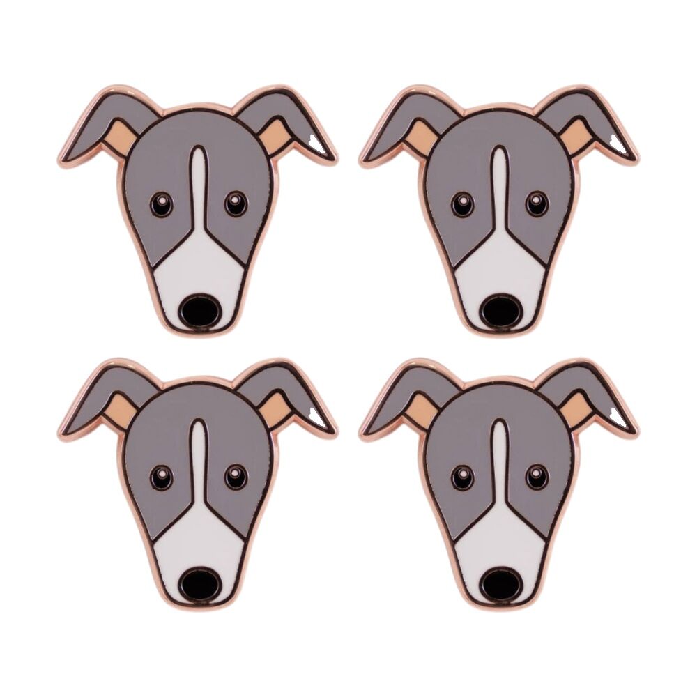 4PK Splosh Greyhound Keepsake Pin Enamel 3y+ Rose Gold 3x1x2.5cm