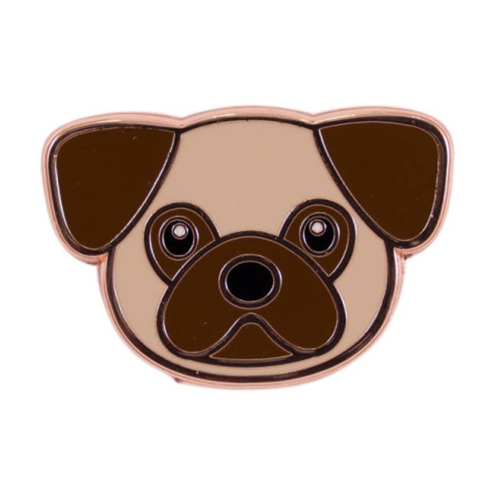 2PK Splosh Pug Keepsake Pin Enamel 3y+ Rose Gold Brown Beige 3x1x2.5cm