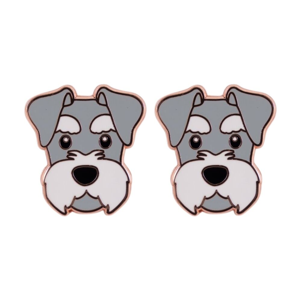 2PK Splosh Schnauzer Keepsake Pin Enamel 3y+ Rose Gold 3x1x2.5cm