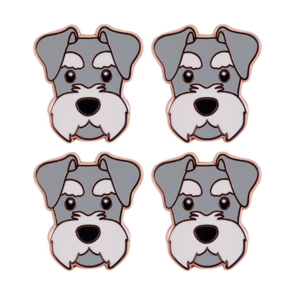 4PK Splosh Schnauzer Keepsake Pin Enamel 3y+ Rose Gold 3x1x2.5cm