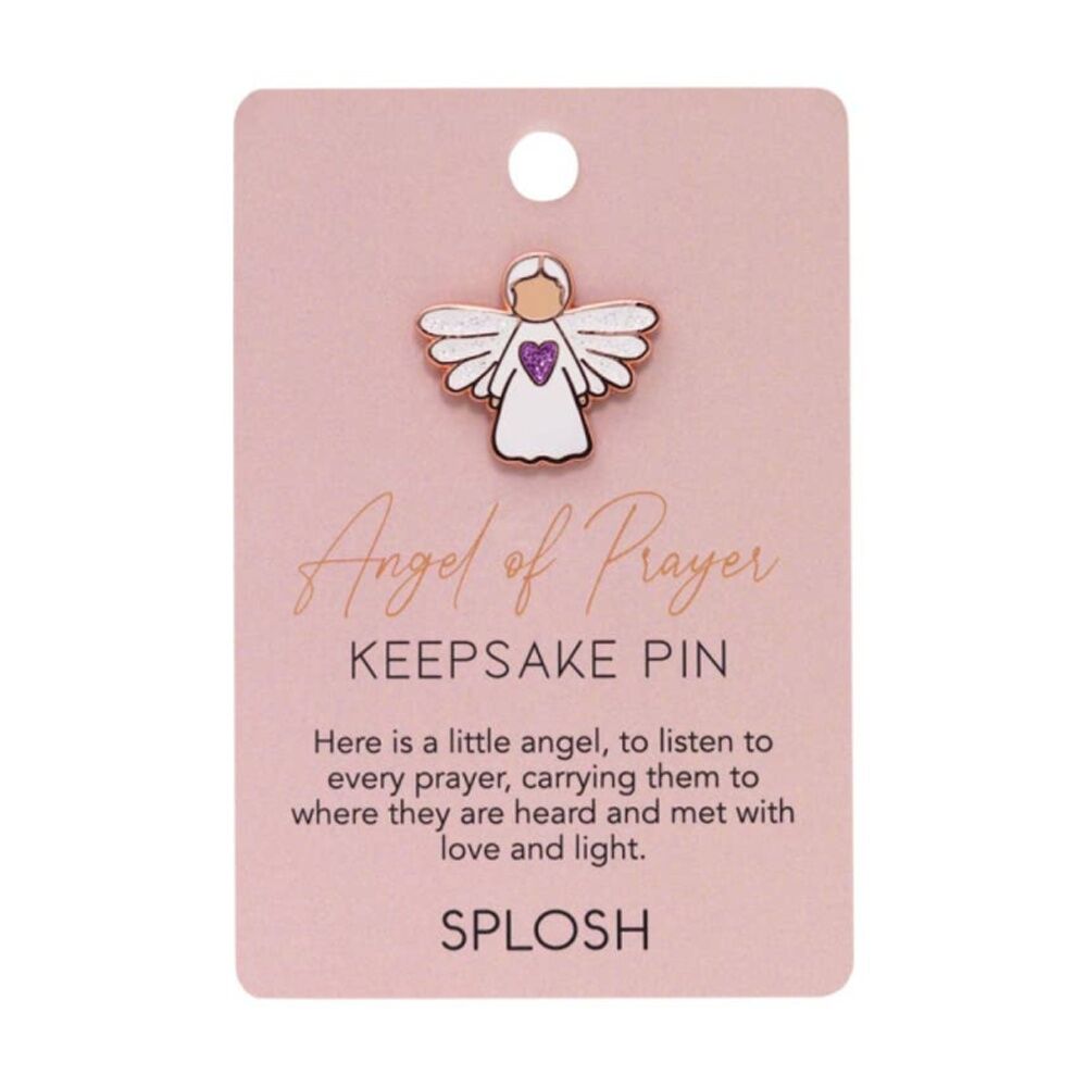 4PK Splosh Angel Of Prayer Keepsake Pin Enamel 3y+ Rose Gold 3x3x0.5cm