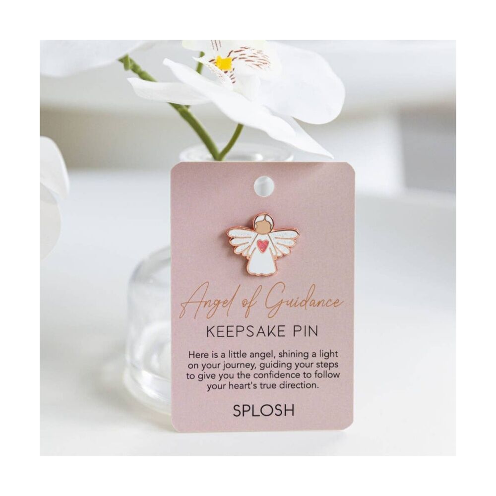 4PK Splosh Angel Of Guidance Keepsake Pin Enamel 3y+ Rose Gold 3x3x0.5cm