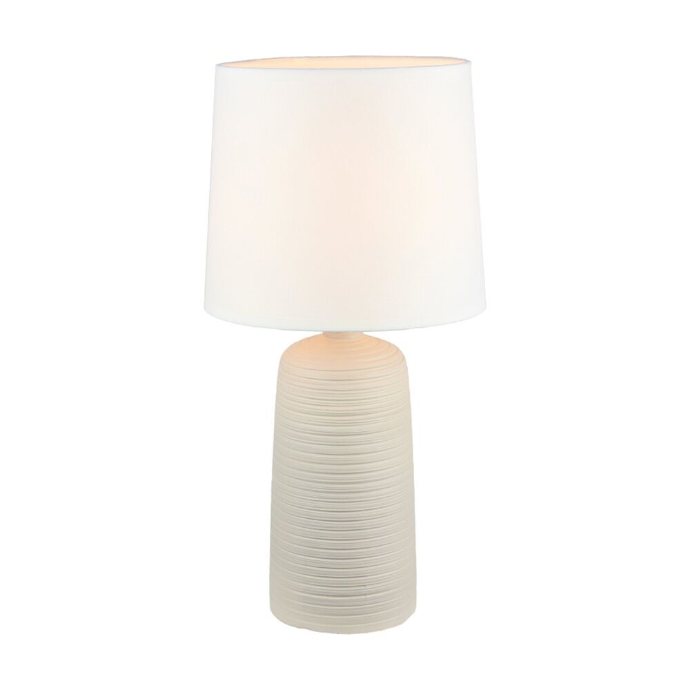 Urban Style Keira Table Lamp Ceramic Base Fabric Shade Decor Cream