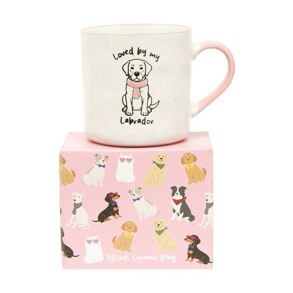 2PK Loved By My Pet Mugs Labrador Ceramic Drinking Mug Kitchenware 380ml