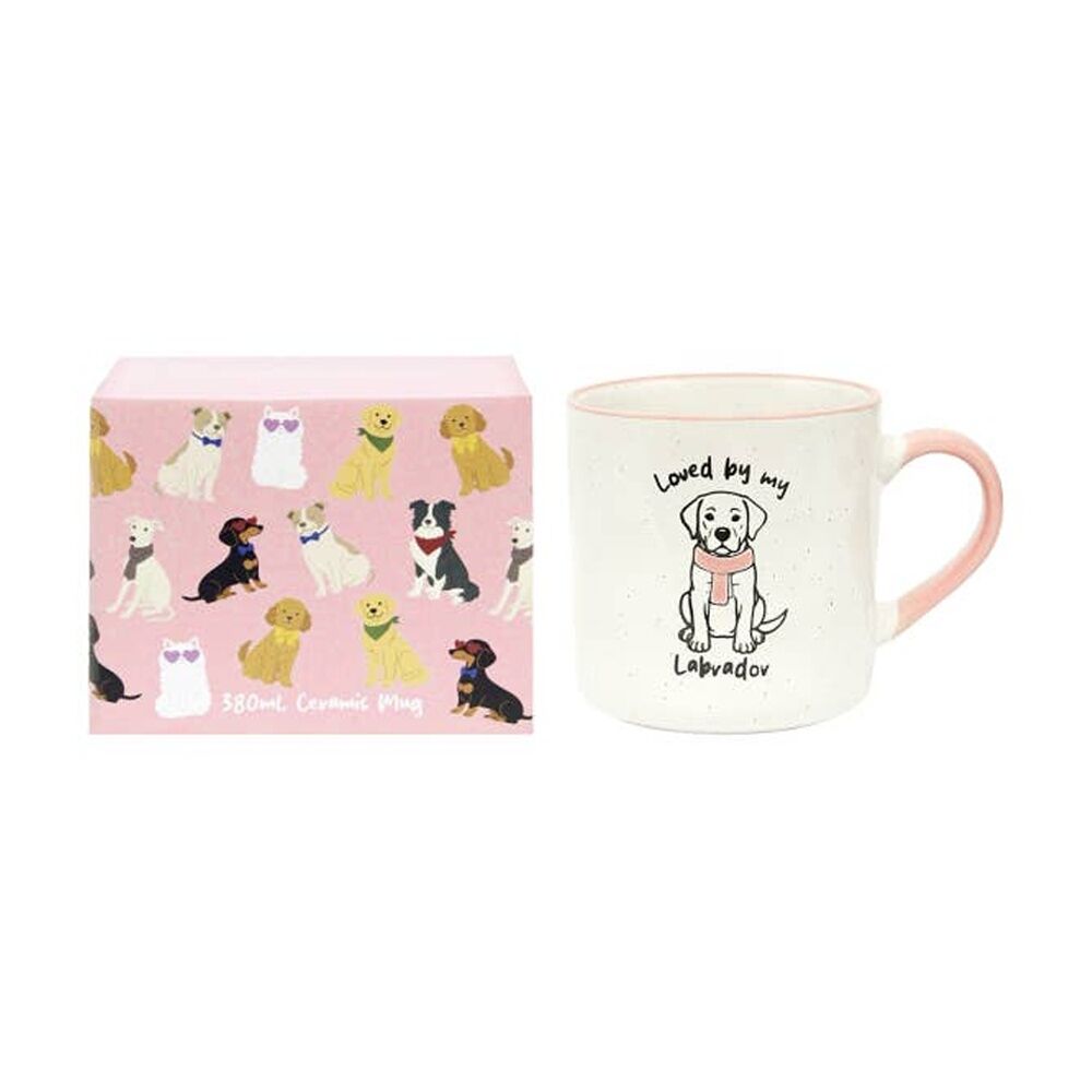 4PK Loved By My Pet Mugs Labrador Ceramic Drinking Mug Kitchenware 380ml