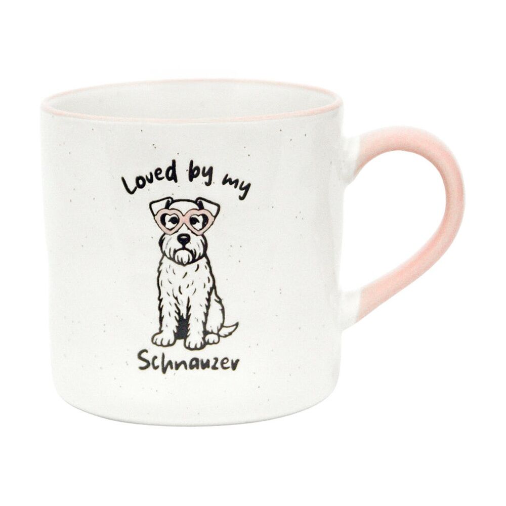 4PK Loved By My Pet Mugs Schnauzer Ceramic Drinking Mug Kitchenware 380ml