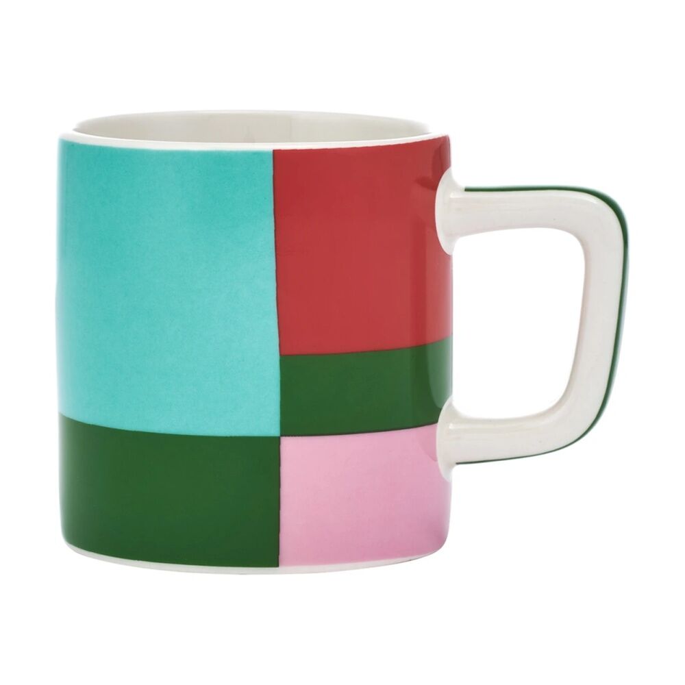 8PK La Cafetiere Ceramic Espresso Cup Utopian Lines Drinking Mug Green 120ml