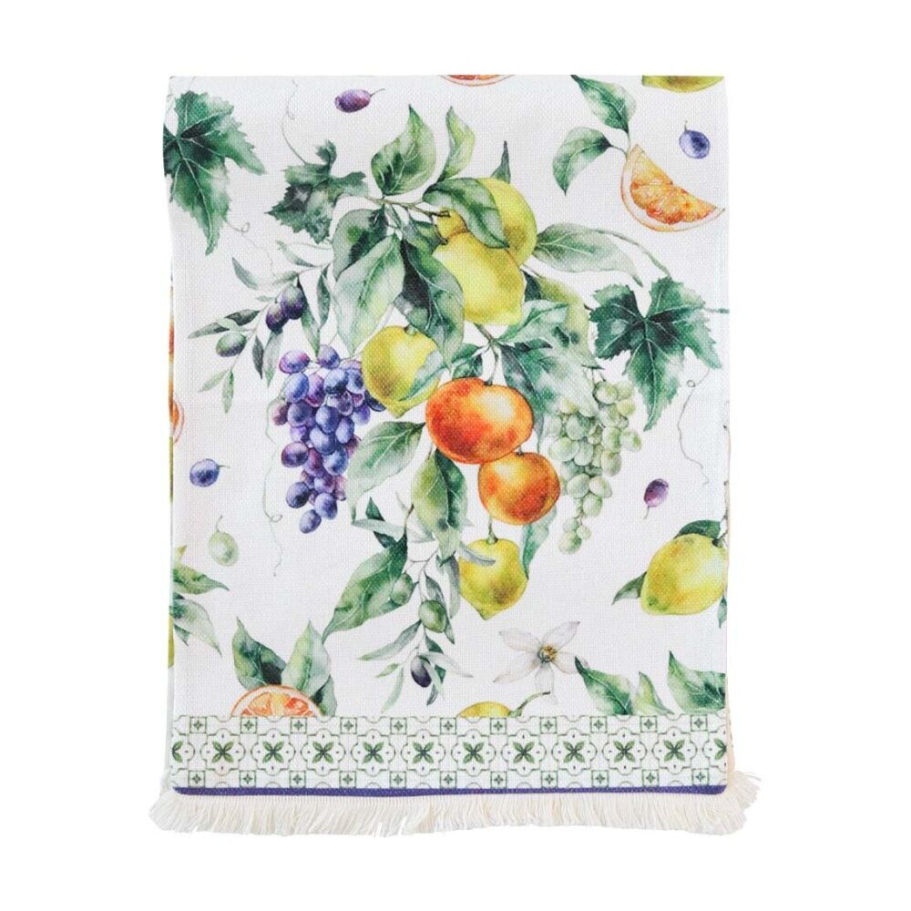 2PK LVD Mediterranean Rectangular Polyester Table Runner W/ Fringing 180x33cm