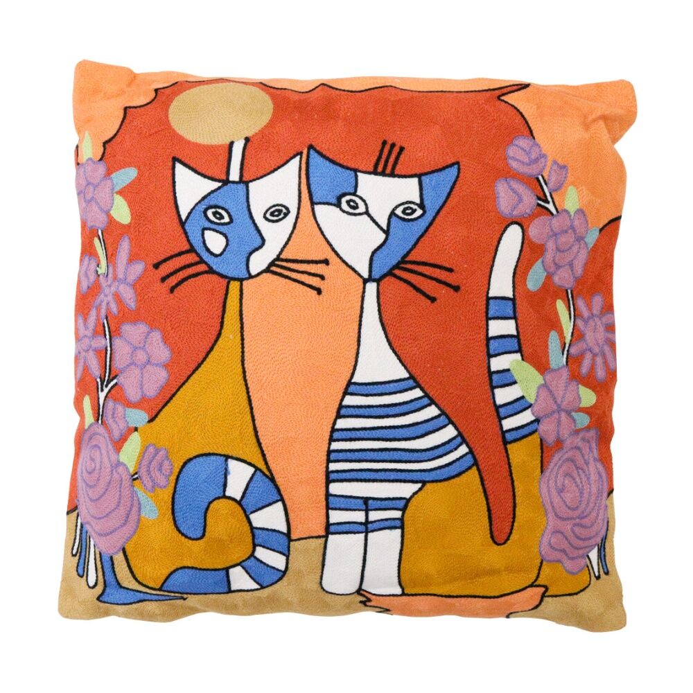 2PK LVD Picasso Cat Pair Decorative Home/Living Decor Cushion/Pillow 45x45cm