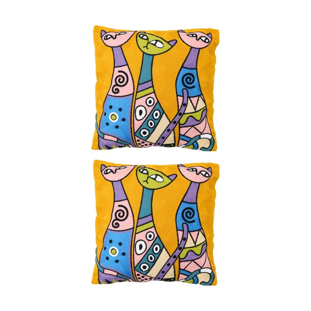 2PK LVD Picasso Cat Trio Decorative Home/Living Decor Cushion/Pillow 45x45cm