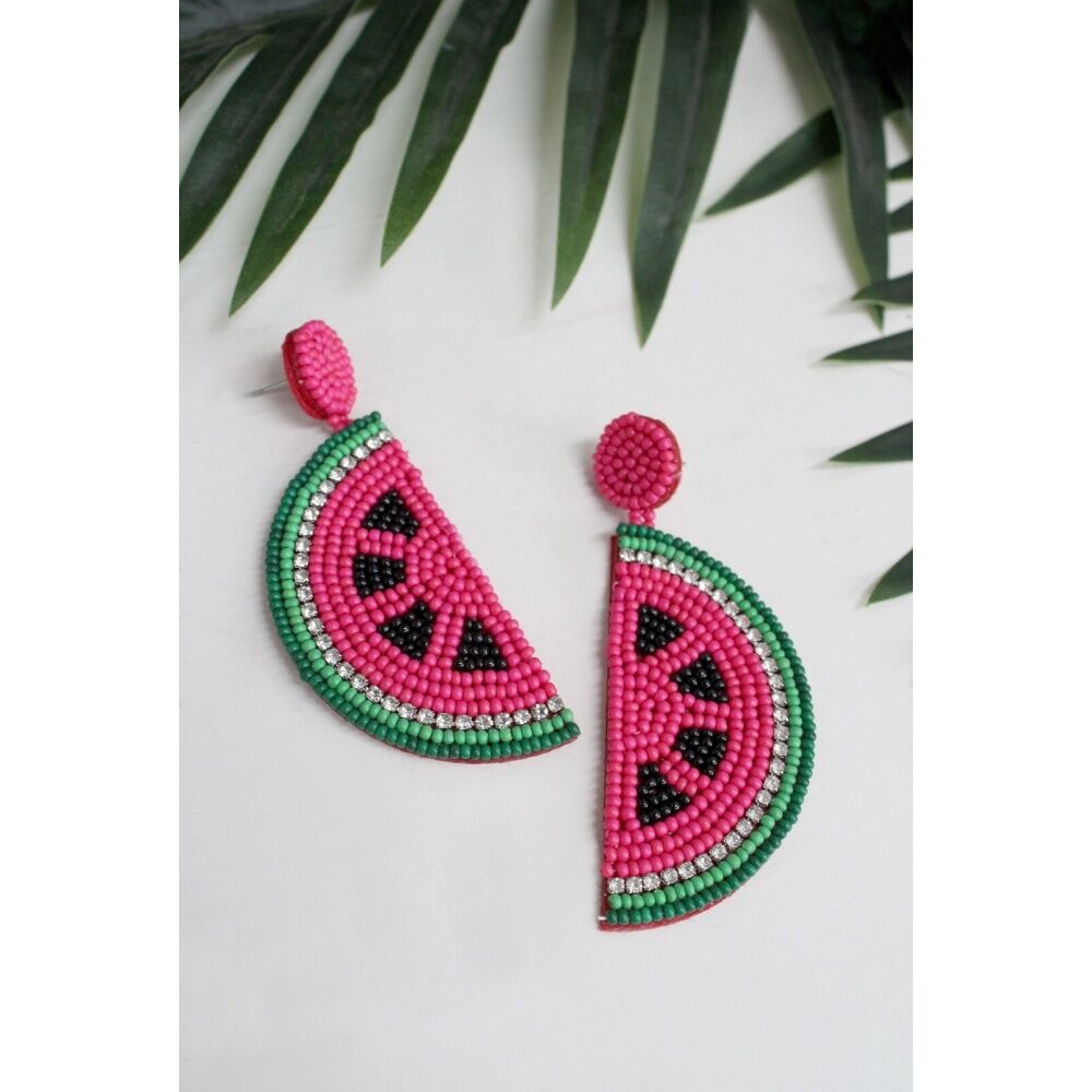 LVD Womens Watermelon & Lemon Earrings W/ Stainless Steel Fittings Multicolour