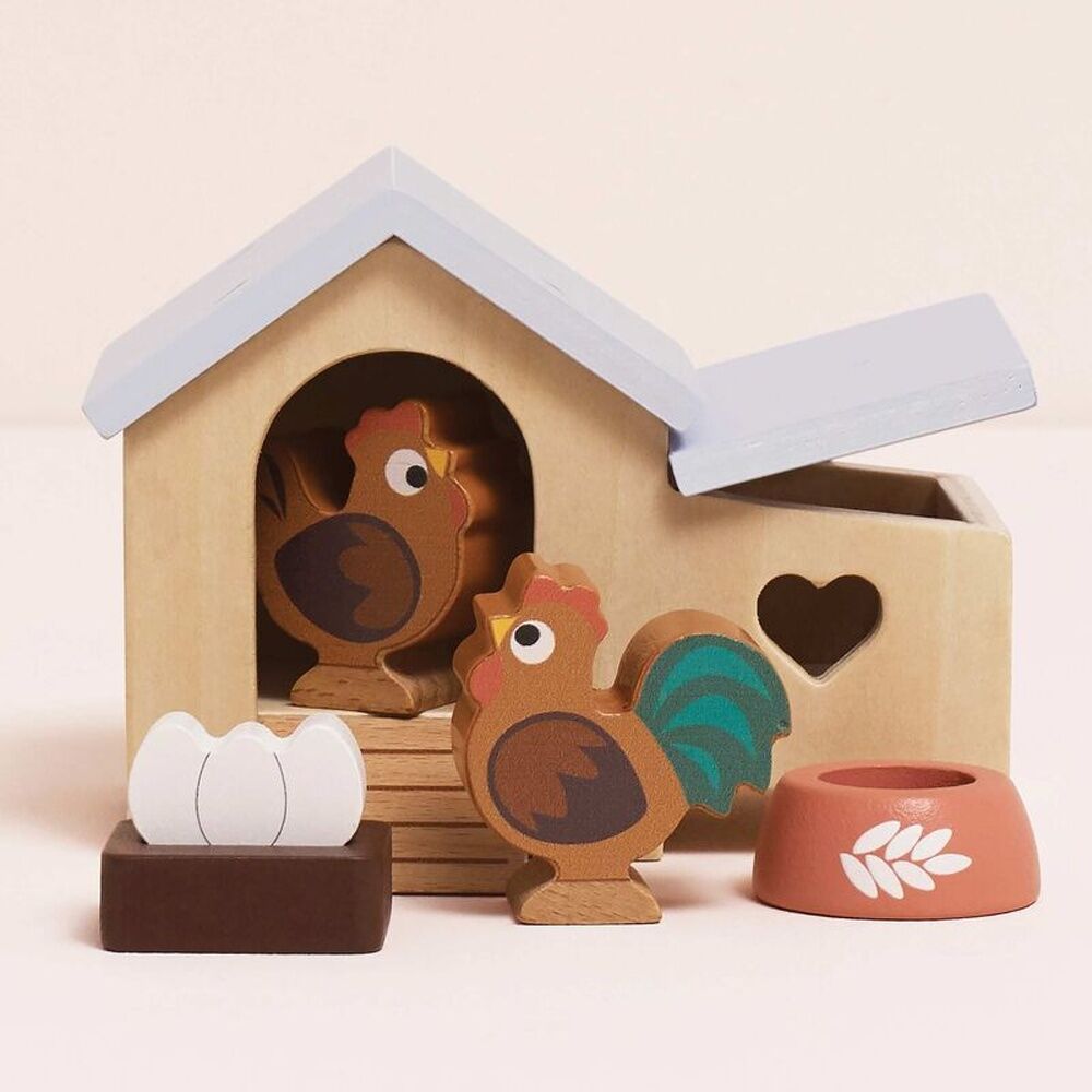 Le Toy Van Chicken Coop for Dolls House Wooden Playset 3+ Years