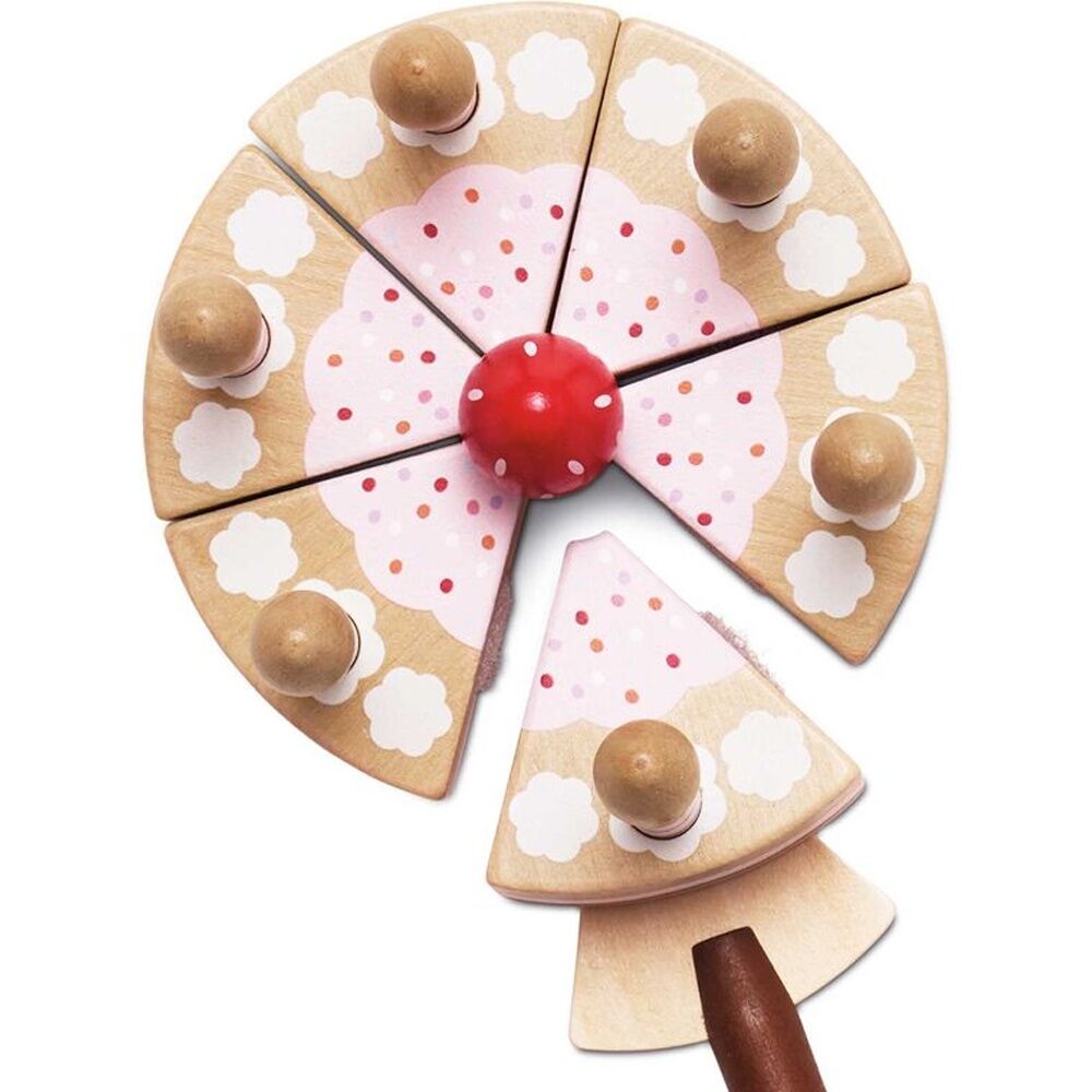 8pc Le Toy Van Sliceable Birthday Cake Wooden Set Kids 2y+