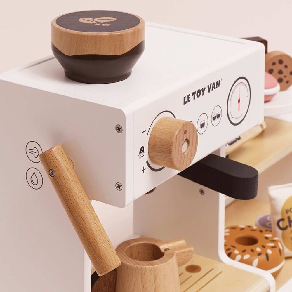 Le Toy Van Tabletop Cafe Playset Wooden Coffee Machine Accessories Kids 3y+