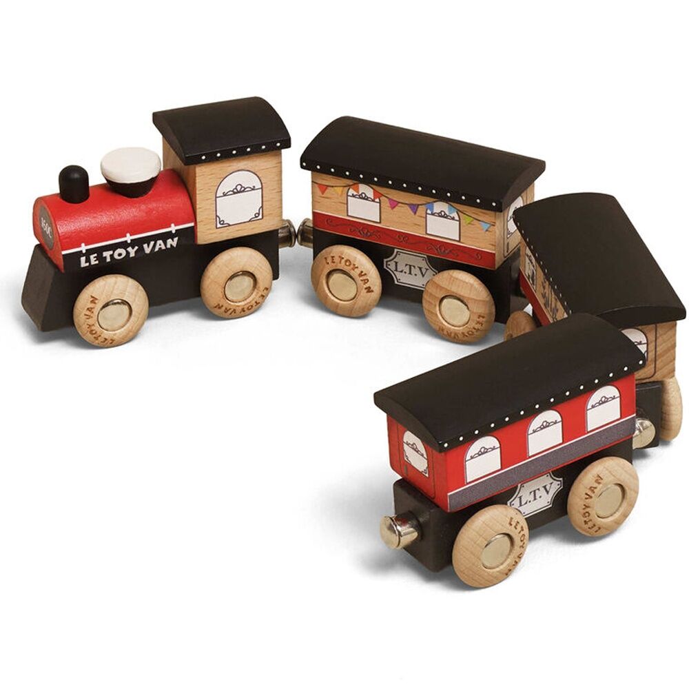 4pc Le Toy Van Royal Express Train Connectable Red Gold Kids 3+