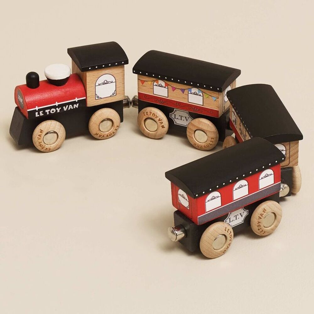 4pc Le Toy Van Royal Express Train Connectable Red Gold Kids 3+