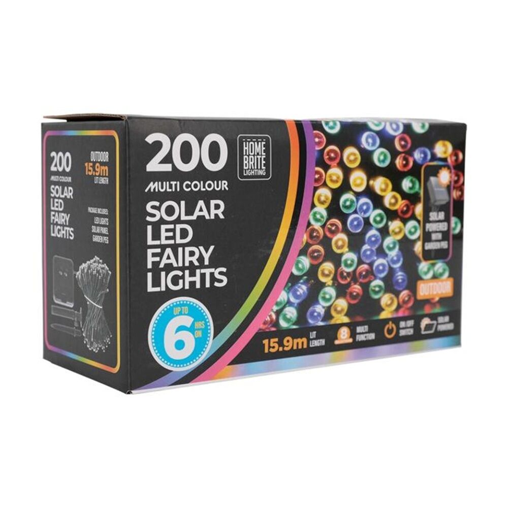 4x 200pc Home Brite Outdoor LED Solar Fairy String Lights 15.9M Multi Colour