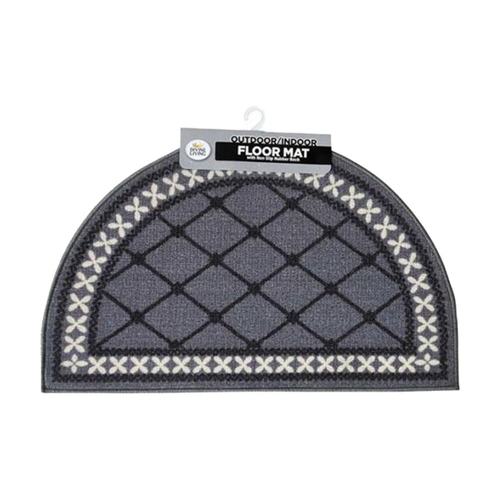 2PK Braz Outdoor Indoor Non Slip Latex Diamond Doormat 50x80cm Assorted