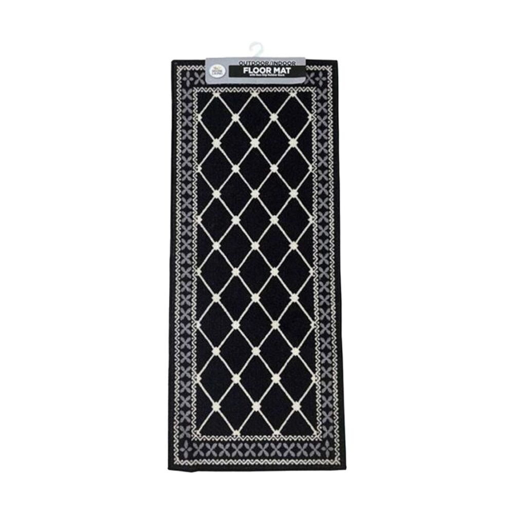 2PK Braz Outdoor Indoor Non Slip Latex Diamond Floormat Rug 50x120cm Assorted