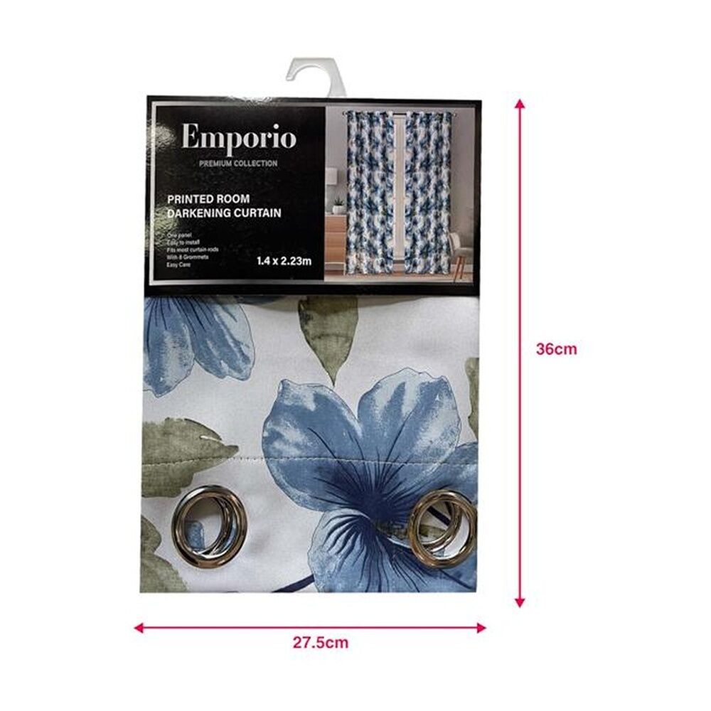 Braz Printed Room Darkening Hanging Curtain Home Decor 140x223cm Blue Foral