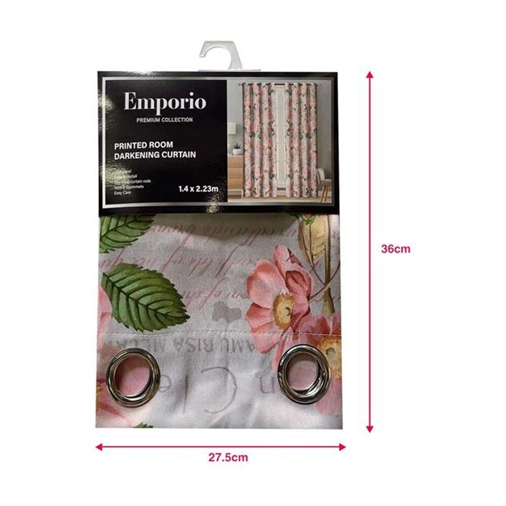 Braz Printed Room Darkening Hanging Curtain Home Decor 140x223cm Pink Floral