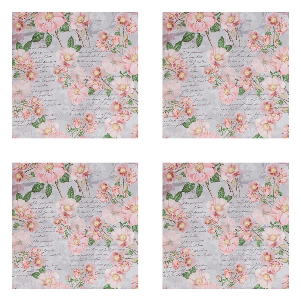 4PK Braz Printed Room Darkening Hanging Curtain Home Decor 140x223cm Pink Floral
