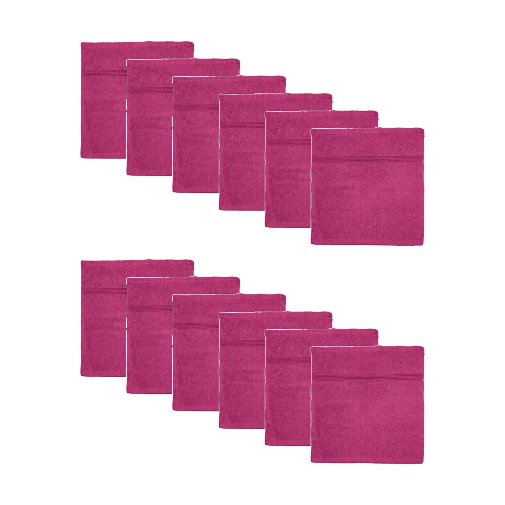 12PK Capri Soft Absorbent Facewash Bathroom Washcloth Towel 30x30cm Berry